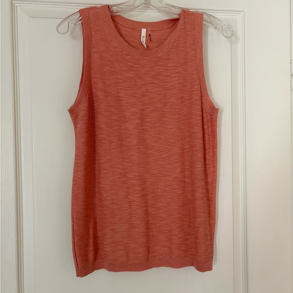 BE COOL Sleeveless Knit Tank in Coral